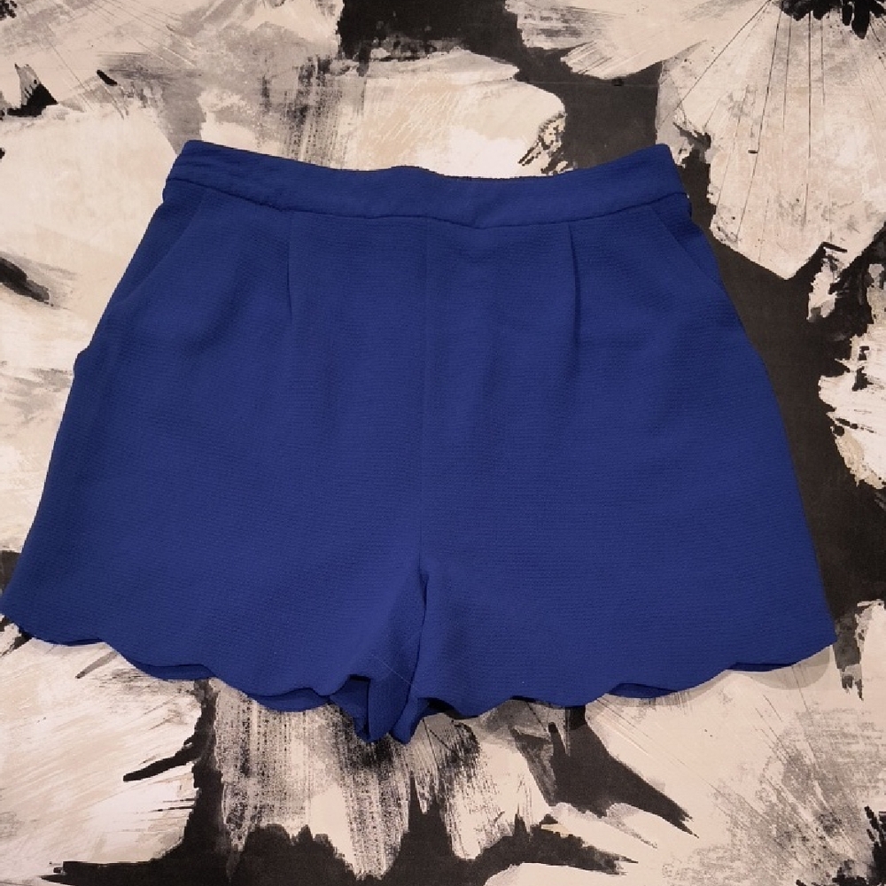 Skies Are Blue High Waist Women's Shorts - Royal Blue